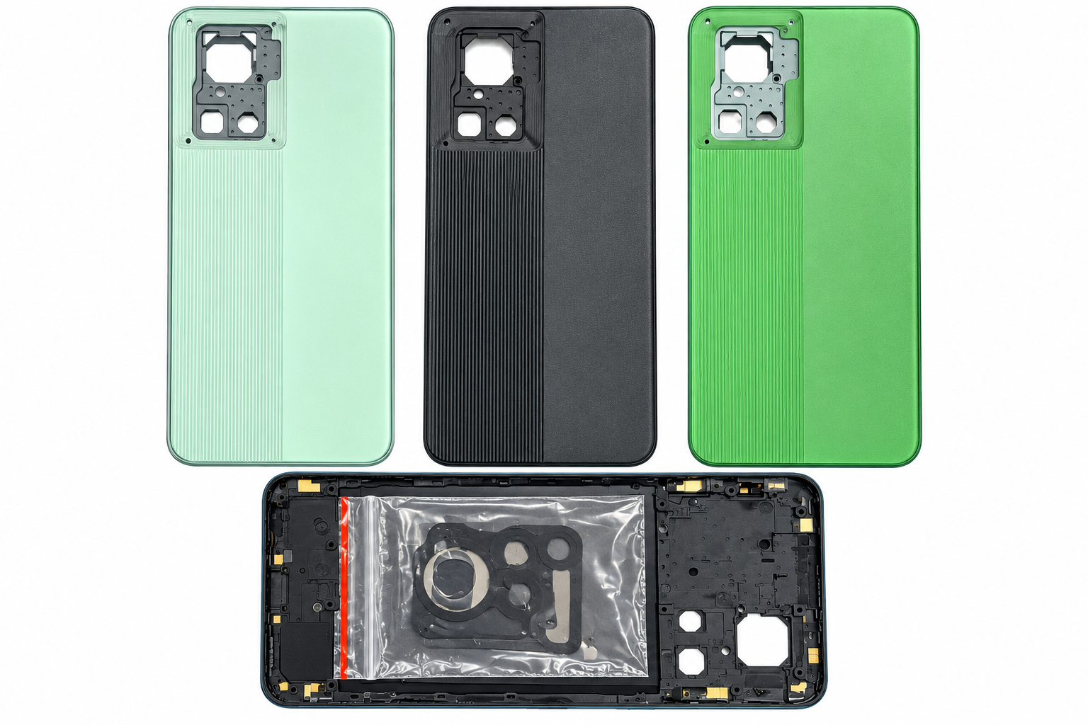 Compatible Replacement for OnePlus 10R Full Housing Body – Light Green, Black & Deep Green